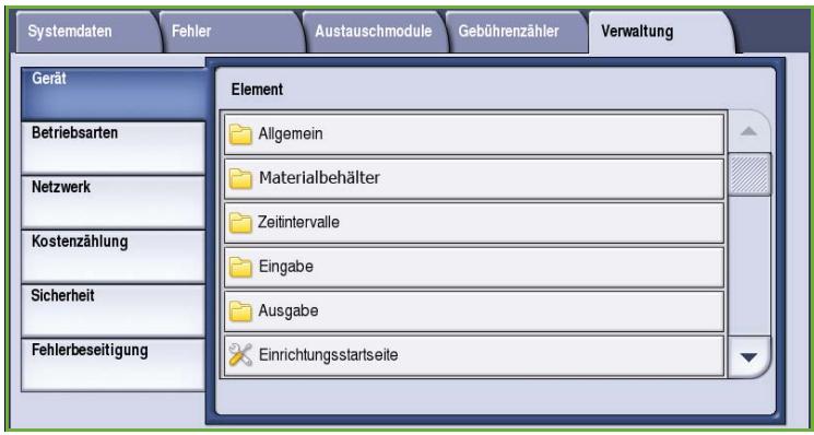 XEROX COLORQUBE 9201 9202 9203 - Aufrufen des Verwaltungsmenüss - 1