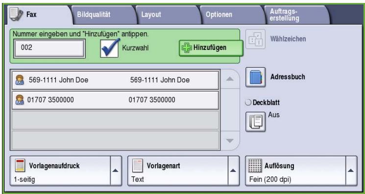 XEROX COLORQUBE 9201 9202 9203 - Kurzwahl - 1