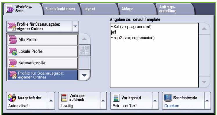 XEROX COLORQUBE 9201 9202 9203 - Verwenden von Scanausgabe: eigener Ordner - 3
