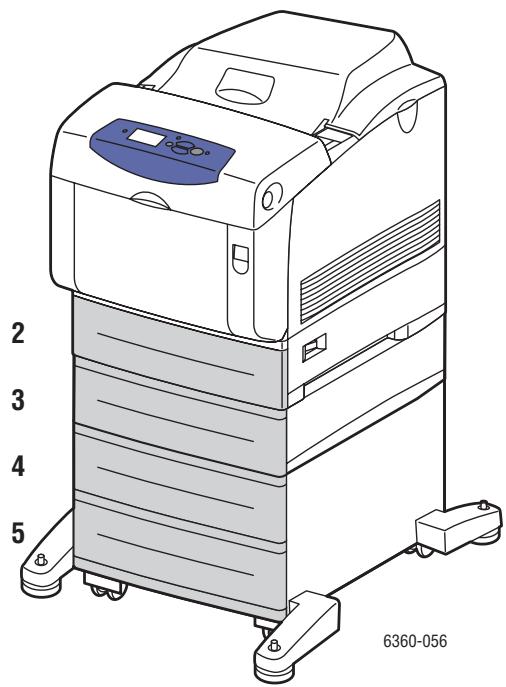 XEROX PHASER 6360 - Papierformate und -gewichte für Fach 2-5 - 1