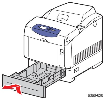 XEROX PHASER 6360 - Bedrucken von Aufklebern aus Fach 2-5 - 1