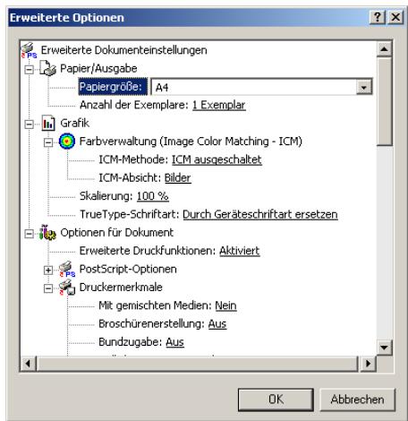 XEROX PHASER EX7750 - EIGENE SEITENGROSSE IM POSTSCRIPT-DRUCKERTREIBER FÜR WINDOWS 2000/XP FESTLEGEN - 1