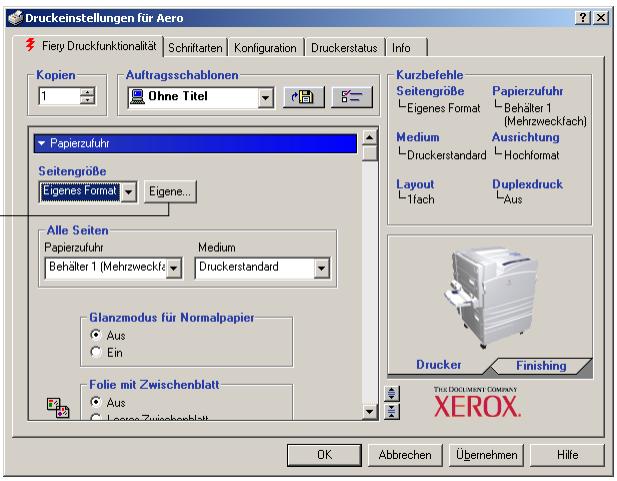 XEROX PHASER EX7750 - EIGENE SEITENGROSSE IM WINDOWS PCL-DRUCKERTREIBER FESTLEGEN - 1