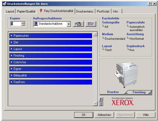XEROX PHASER EX7750 - STANDARDDRUCKPTIONEN FÜR AUFRAGE MIT PCL- ODER POSTSCRIPT- DRUCKERTREIBER UNDER WINDOWS EINSTELLEN - 1