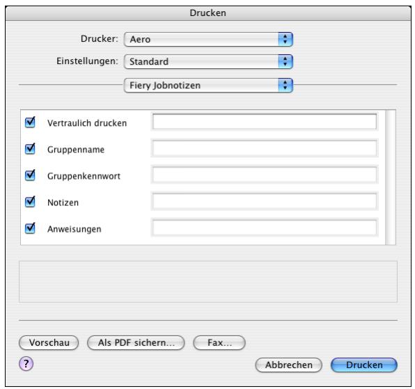 XEROX PHASER EX7750 - Öffnen Sie die Seite „Fiery Jobnotizen". - 1