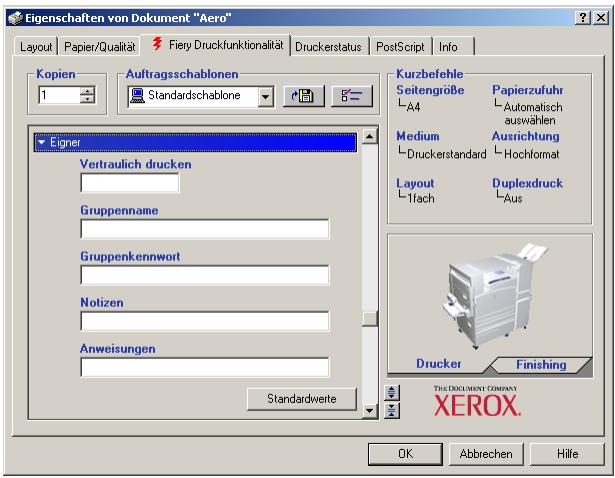 XEROX PHASER EX7750 - DRUCKOPTIONEN FÜR EINEN BESTIMTMEN AUFRAG UNDER WINDOWS IM PCL- ODER POSTSCRIPT-DRUCKERTREIBER FESTLEGEN - 4