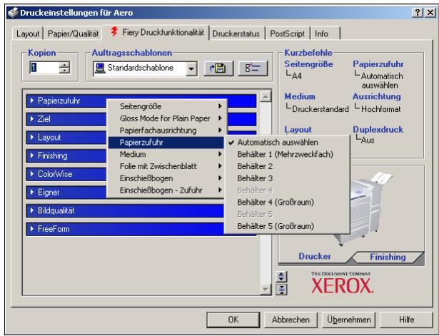 XEROX PHASER EX7750 - OHNE ÖFFNEN DER EINBLENDFENSTER AUF DRUCKPTIONEN ZUGREIFEN - 2