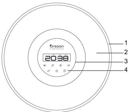 OREGON SCIENTIFIC AURABREEZE WA638 - TOP VIEW - 1
