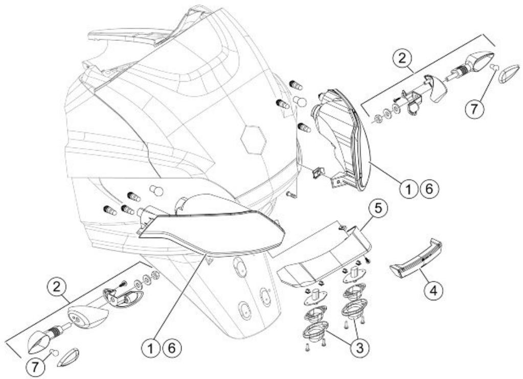 PIAGGIO MP3 500 - Groupe phares clignotants - 1