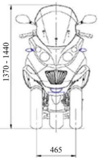 PIAGGIO MP3 500 - Dimensions et masse - 3