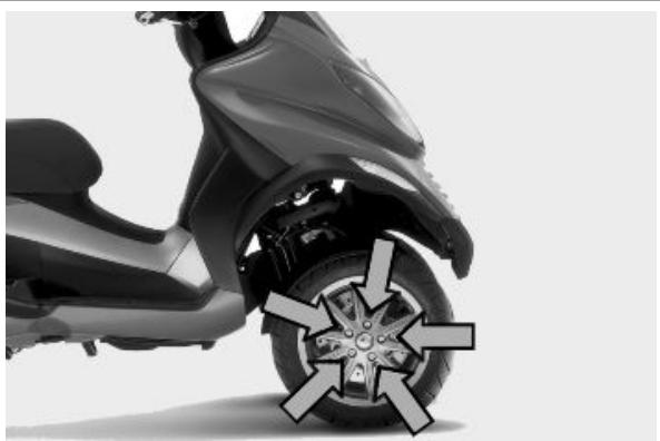 PIAGGIO MP3 500 - Dépose roue avant - 1