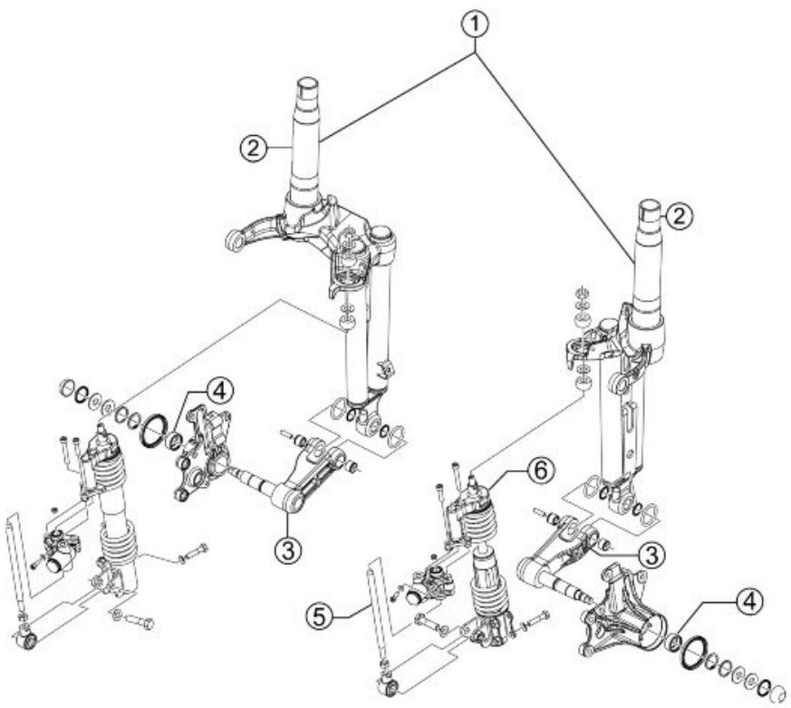 PIAGGIO MP3 500 - Suspension avant - 1