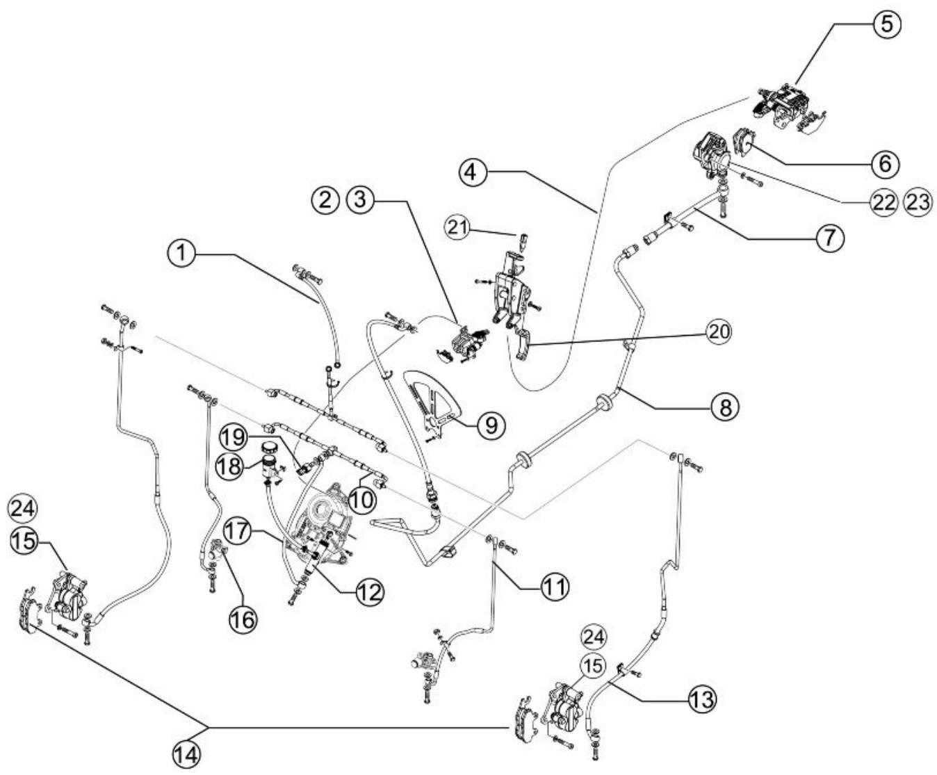 PIAGGIO MP3 500 - Installation des freins - 1