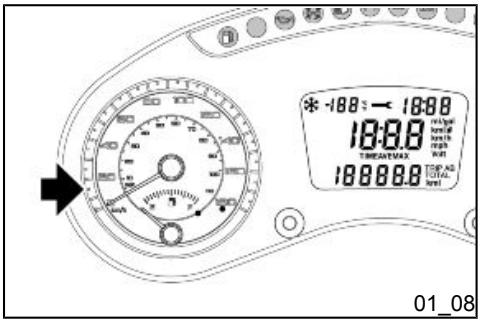 PIAGGIO X10 - Pression LONGUE sur le bouton « odo/trip - 1