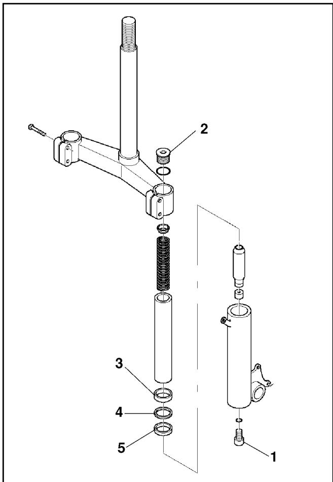 PIAGGIO X9 500 - Replacing the seal ring and removing the fork rod - 1
