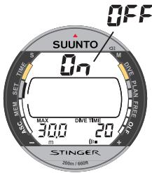 SUUNTO STINGER - RÉGLAGE DES ALARMES DE PLONGÉE (DIVE AL) - 2