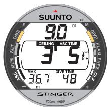 SUUNTO STINGER - PROFONDEUR PLAFOND, ZONE PLAFOND, PLANCHER, ET PLAGE DE DÉCOMPRESSION - 2