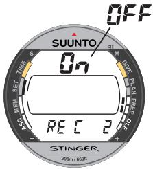 SUUNTO STINGER - Pour régler Air/EAN: - 3