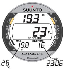 SUUNTO STINGER - NUMEROTATION DES PLONGEES DANS LE MODE PLONGEE - 4