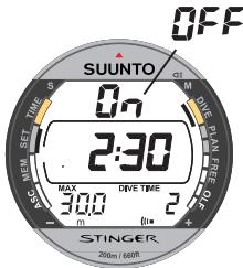 SUUNTO STINGER - RÉGLAGE DES ALARMES DE PLONGÉE (DIVE AL) - 1