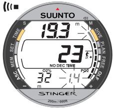 SUUNTO STINGER - 3.2.2.3.AFFICHAGE OXYGENE - 1