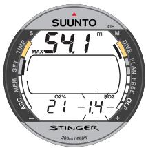 SUUNTO STINGER - Pour régler Air/EAN: - 1