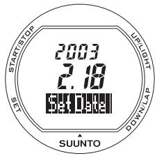 SUUNTO X3HR - Réglage de la date (Set Date) - 1