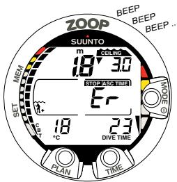 SUUNTO ZOOP - AFFICHAGE EN DESSOUS DE LA PROFONDEUR PLANCHER - 2