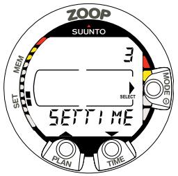SUUNTO ZOOP - Réglage de l'alarme de profondeur maximale - 4
