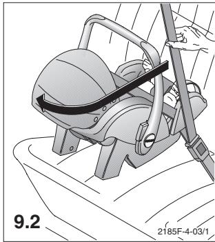 RECARO YOUNG PROFI PLUS - Installing with the vehicle belt: - 1