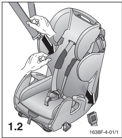 RECARO YOUNG SPORT - - 1.5 Fastspanding af sædet med trepunktsele - 2