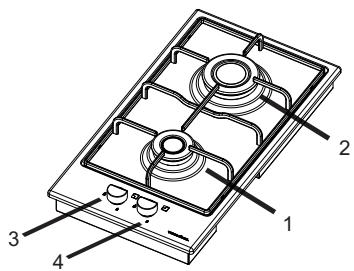 CONTINENTAL EDISON CECTG2VB - DESCRIPTION DE LA TABLE DE CUISSON - 1