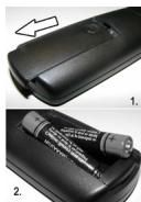 CONTINENTAL EDISON CEDLED321883 - Inserting the Batteries into the Remote - 1
