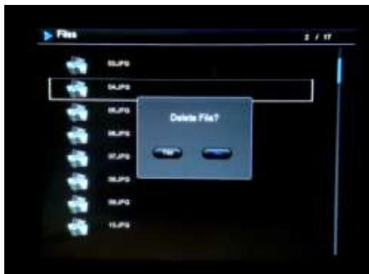 TELEFUNKEN DPF8335 & DIAMOND DPF 10333 - - Supprimez vos photos à partir du gestionnaire de fichiers - 1