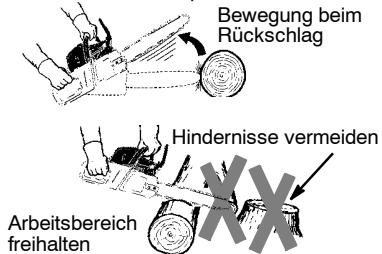 MCCULLOCH CS330 - So vermeiden Sie ein Einziehen der Säge: - 1