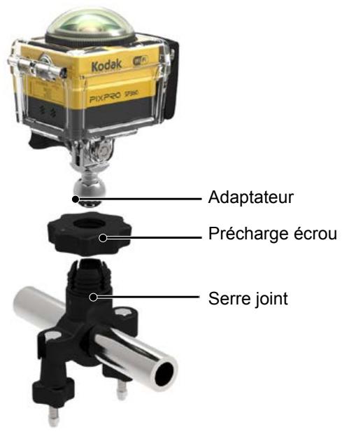 KODAK PIXPRO SP360 VR4K - Support adhésif courbé : Pour rattachement sur un casque ou les autres objets courbés - 7