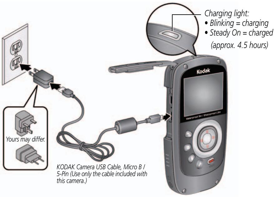 KODAK ZX5 - Charging the battery - 1
