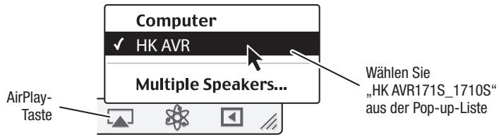 HARMAN KARDON AVR 171S - Hören von Medien über AirPlay (nur AVR 1710S/AVR 171S) - 1
