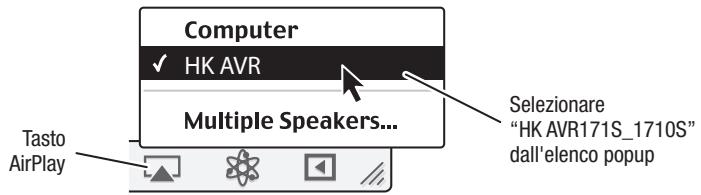 HARMAN KARDON AVR 171S - Ascolto dei contentiattraverso via AirPlay (solo AVR 1710S/AVR 171S) - 1