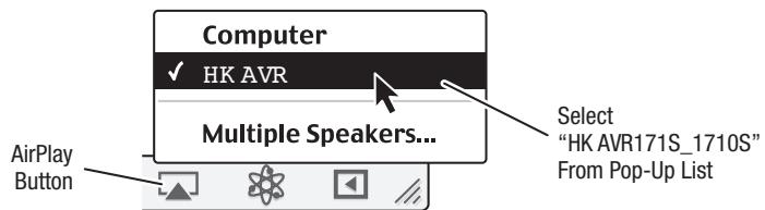 HARMAN KARDON AVR 171S - Listening to Media via AirPlay (AVR 1710S/AVR 171S only) - 1