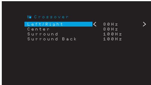HARMAN KARDON AVR 171S - Crossover (Überschneidungsfrequency) - 1
