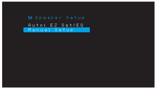 HARMAN KARDON AVR 171S - Step Three - Manual Speaker Setup Menu - 1