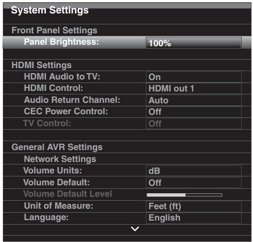 HARMAN KARDON AVR 270 JBL CINEMA 610 - Paramètres du système - 1