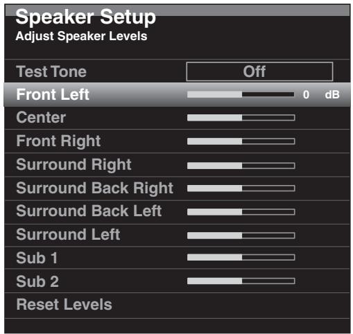 HARMAN KARDON AVR 270 JBL CINEMA 610 - Étape 4-Réglage manuel des niveaux de sortie des canaux - 1