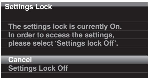 HARMAN KARDON AVR 270 JBL CINEMA 610 - Verrouillage des paramètres - 1