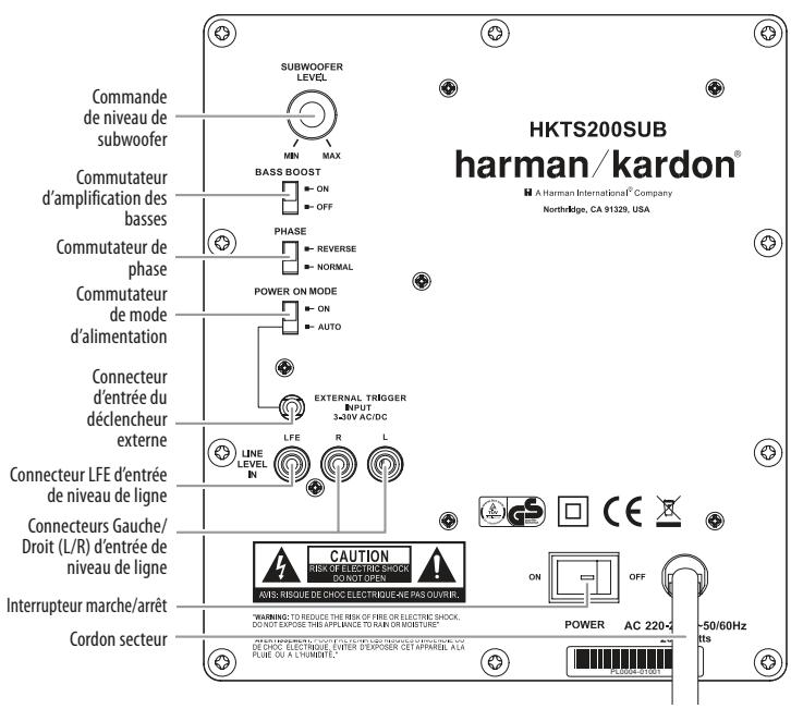 HARMAN KARDON HS 210 - Connexions de la face arrêté du récepteur - 2