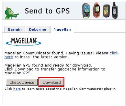 MAGELLAN EXPLORIST GC - Installation de Géocaches «Envoi au GPS» (Page liste) - 1