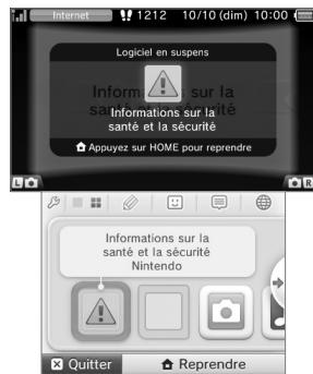 NINTENDO 2DS - Lorsqu'un logiciel est suspendu... - 1