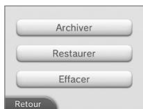 NINTENDO 2DS - Gestion des sauvegardes archivées - 1