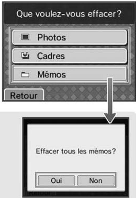 NINTENDO DSI - Effacer des photos, des cadres ou des mémos - 2